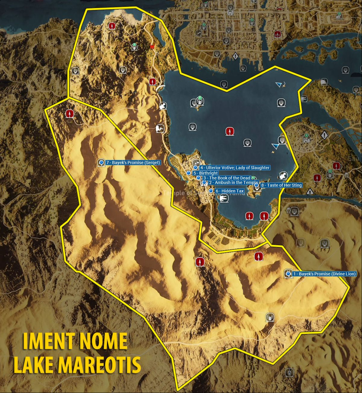 Map of Iment Nome i Lake Mareotis - Questy - Assassin's Creed Origins Map of Iment Nome i Lake Mareotis - Questy - Assassin's Creed Origins