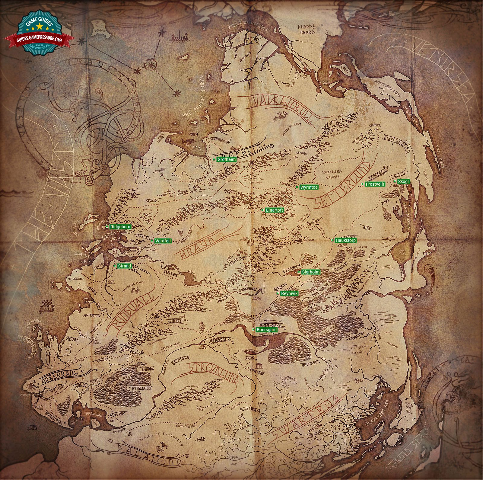 The Banner Saga world map The Banner Saga world map