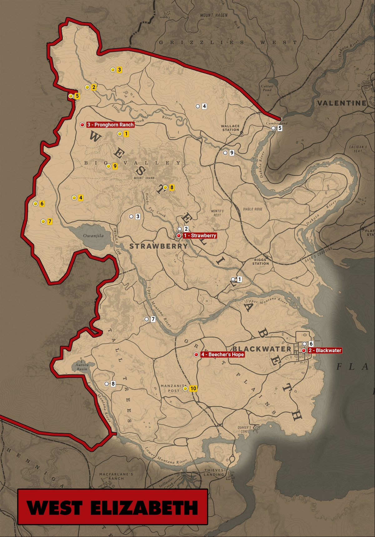 Red Dead Redemption 2 - Atlas - West Elizabeth Red Dead Redemption 2 - Atlas - West Elizabeth