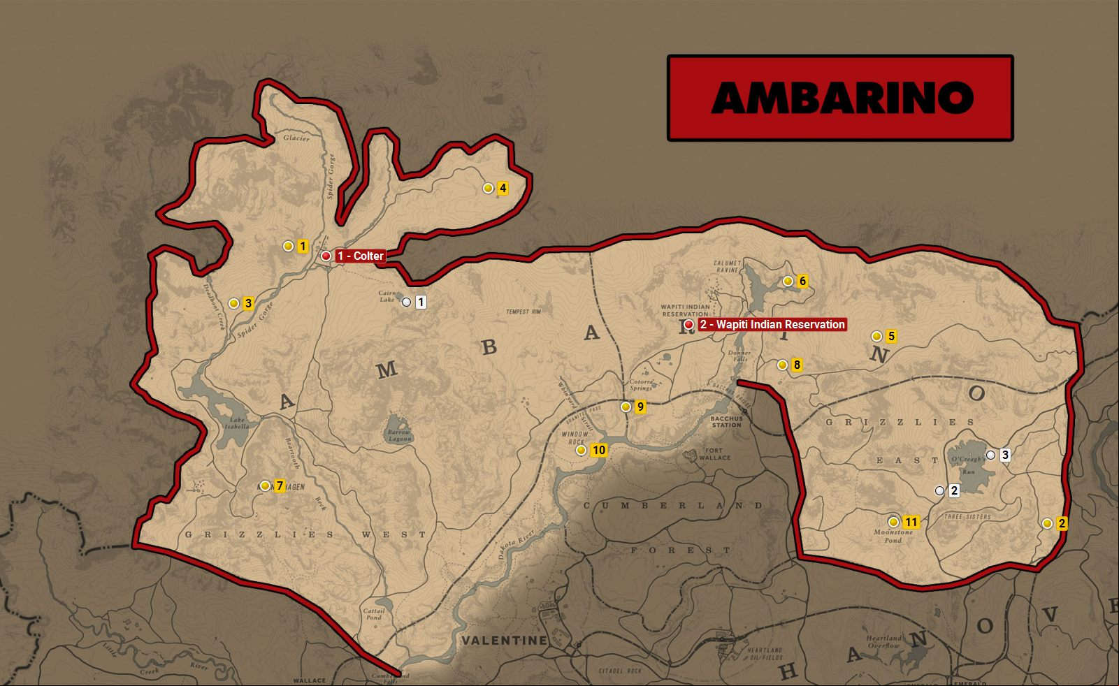 Red Dead Redemption 2 - Atlas - Ambarino Red Dead Redemption 2 - Atlas - Ambarino