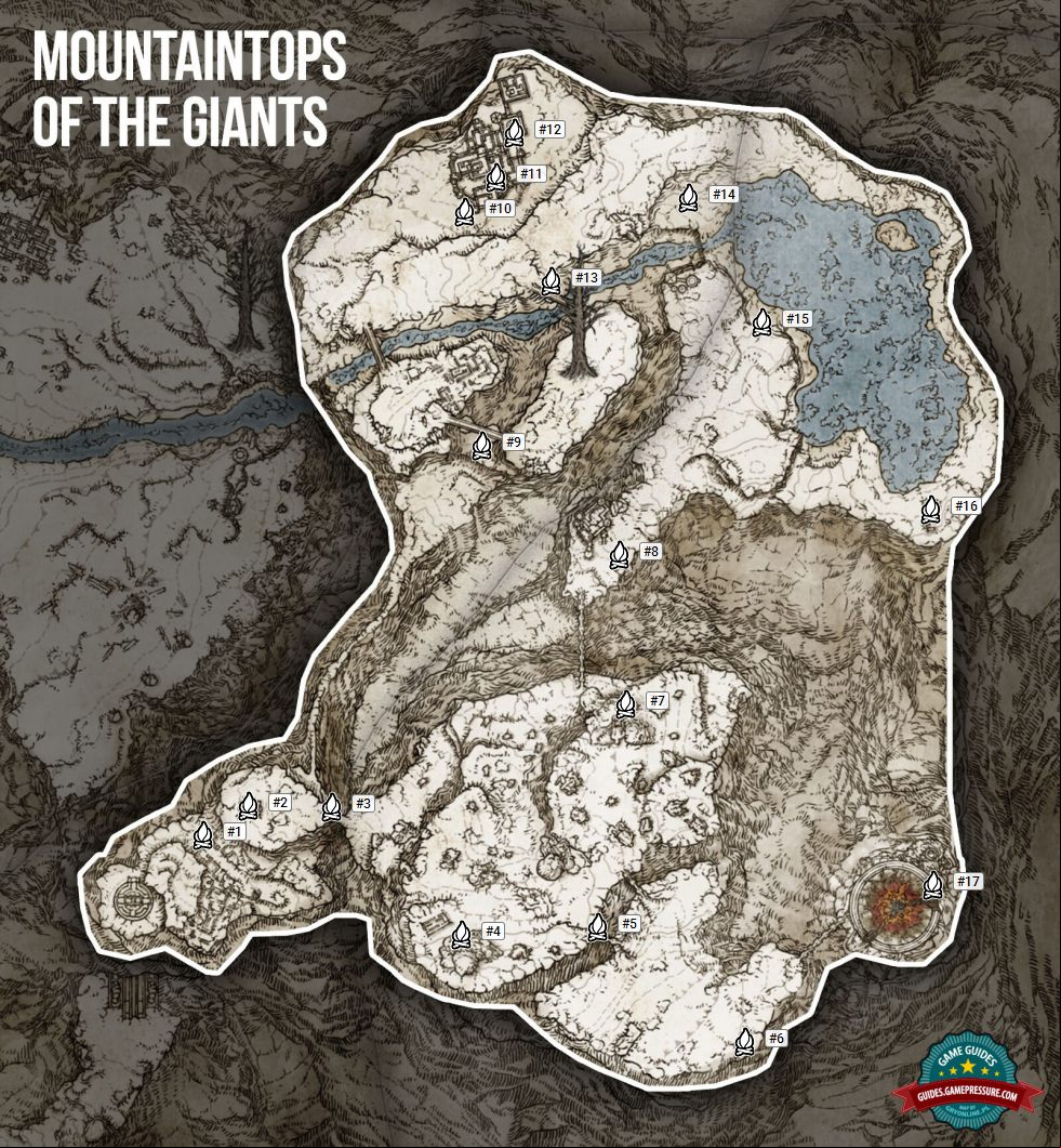 Elden Ring Map - Mountaintops of the Giants Elden Ring Map - Mountaintops of the Giants