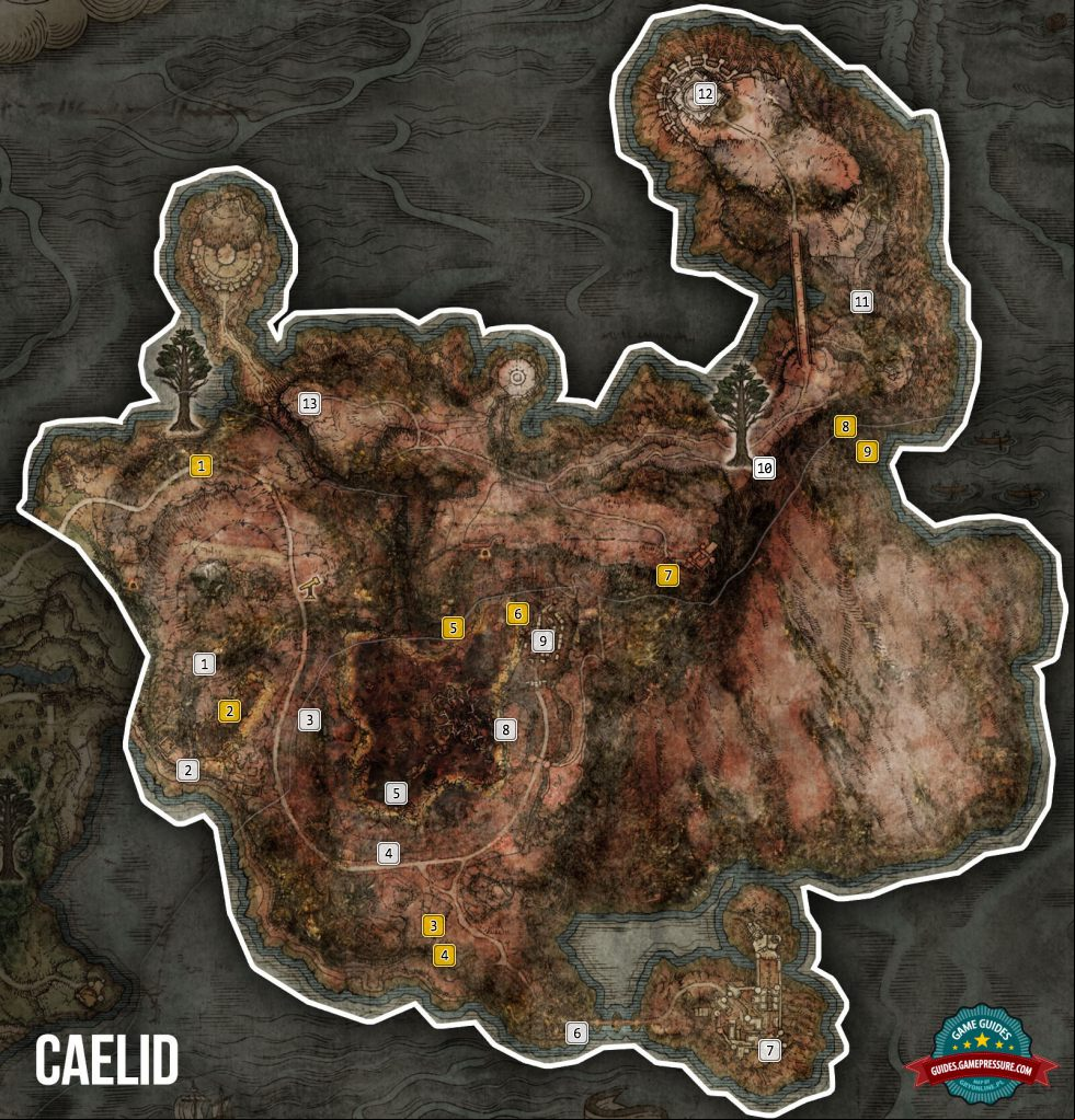 Elden Ring Map - Caelid - Ashes Elden Ring Map - Caelid - Ashes