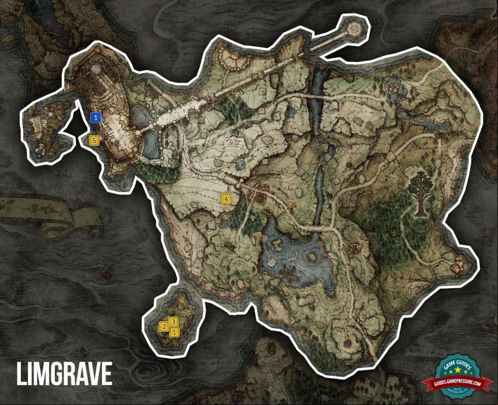 Elden Ring Map - Limgrave - Sorcieries and Incantations Elden Ring Map - Limgrave - Sorcieries and Incantations