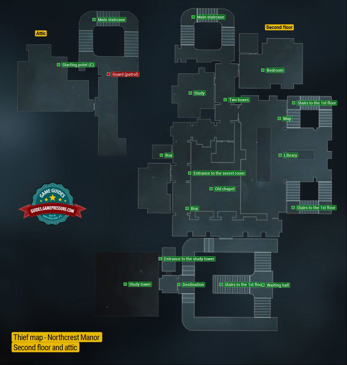 Thief - Northcrest Manor: Second floor and attic Thief - Northcrest Manor: Second floor and attic
