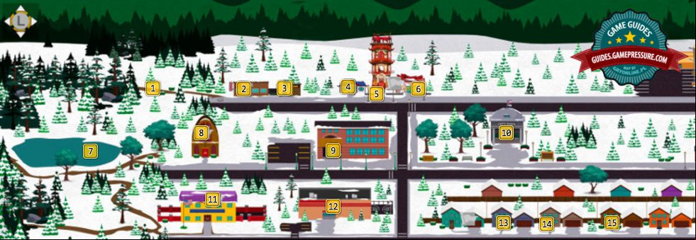 South Park Map - The West Side South Park Map - The West Side