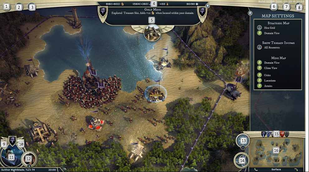 Age of Wonders III - strategic map interface Age of Wonders III - strategic map interface