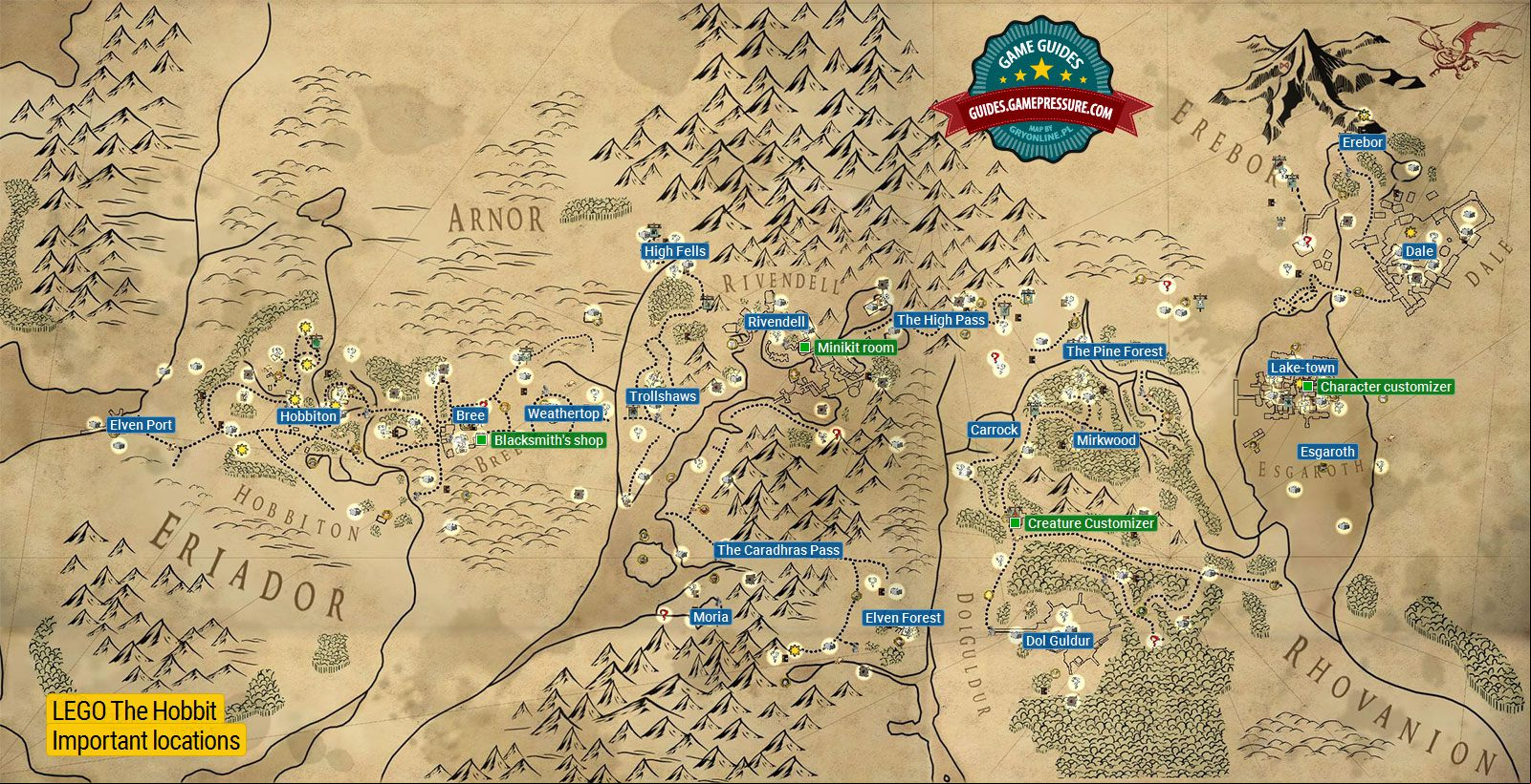 LEGO The Hobbit - Important locations LEGO The Hobbit - Important locations