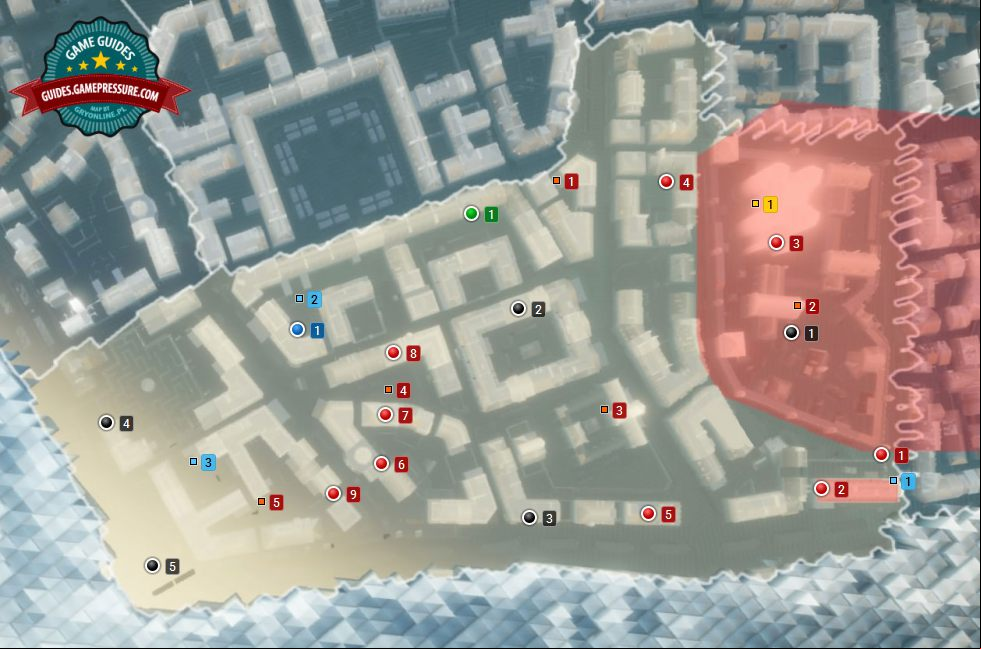 Map of Temple - Le Marais - Chests, Ribbons, Nomad points and Artifact - Assassin's Creed: Unity Map of Temple - Le Marais - Chests, Ribbons, Nomad points and Artifact - Assassin's Creed: Unity