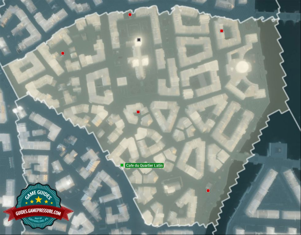 Map of Faubourg Saint-Germain - Le Quartier Latin - View Points, Shops and Important Places - Assassin's Creed: Unity Map of Faubourg Saint-Germain - Le Quartier Latin - View Points, Shops and Important Places - Assassin's Creed: Unity