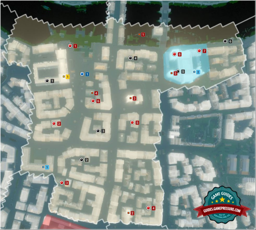 Map of Hotel de Ville - Ile de la Cite - Chests, Ribbons, Nomad points and Artifact - Assassin's Creed: Unity Map of Hotel de Ville - Ile de la Cite - Chests, Ribbons, Nomad points and Artifact - Assassin's Creed: Unity