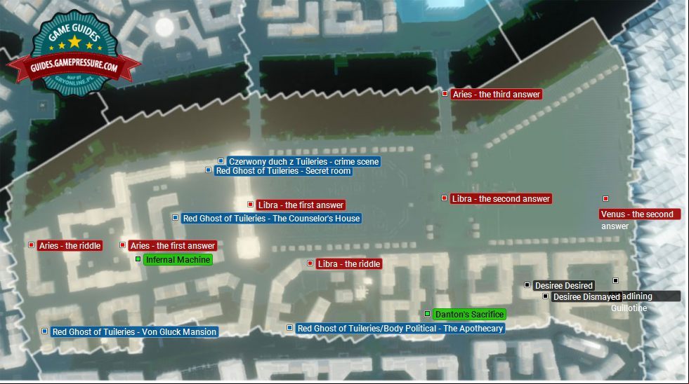 Map of Tuileries - Luwr - Paris Stories and Nostradamu Enigmas - Assassin's Creed: Unity Map of Tuileries - Luwr - Paris Stories and Nostradamu Enigmas - Assassin's Creed: Unity