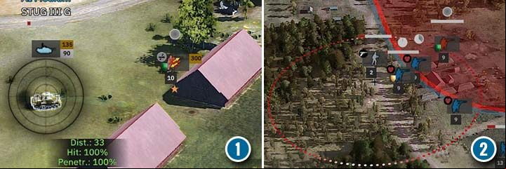 Even though infantry is easy to kill, it may come in handy. Hidden in buildings, it can unexpectedly destroy enemy vehicles with high efficiency (1). Although you can set up a large number of infantry teams, it is worth strengthening them with leaders or gendarmerie (2). - Infantry in Steel Division 2 - Units - Steel Division 2 Guide