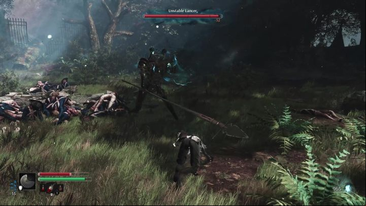 The basic attack of this boss is a forward spear sweep - Steelrising: Unstable Lancer - boss, how to beat? - Saint Cloud, the Queenss estate - Steelrising Guide, Walkthrough