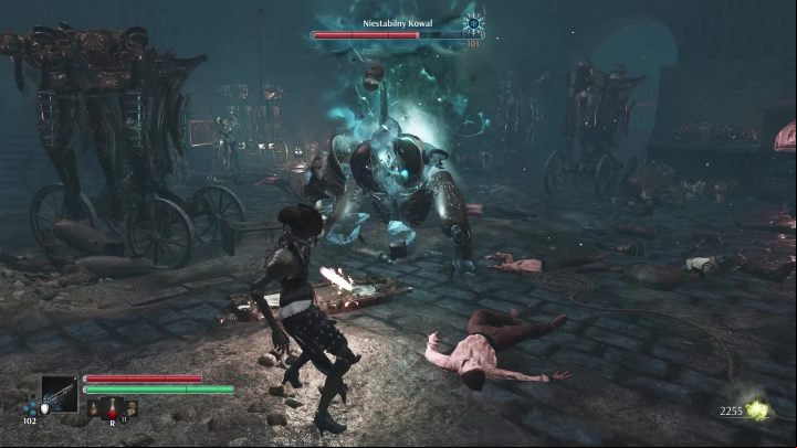 Unstable Forger is very susceptible to frost - Steelrising: Unstable Forger - boss, how to beat? - Les Invalides, The Faubourgs - Steelrising Guide, Walkthrough