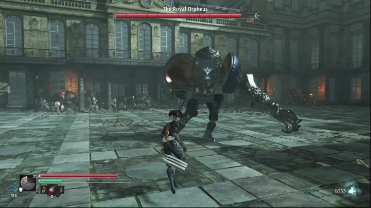 Orpheus fights with his "toy" - Steelrising: The Royal Orpheus Titan - boss, how to beat? - Saint Cloud, the Queenss estate - Steelrising Guide, Walkthrough