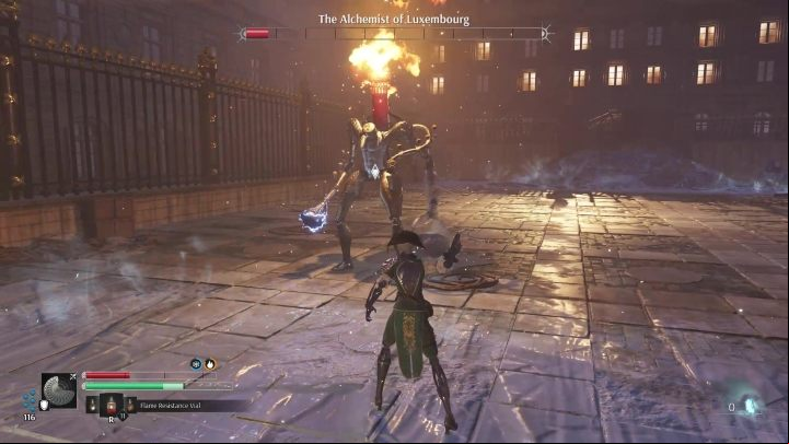 In phase 2, the boss begins to use its alchemical skills more often - Steelrising: The Alchemist of Luxembourg Titan - boss, how to beat? - Luxembourg - Steelrising Guide, Walkthrough