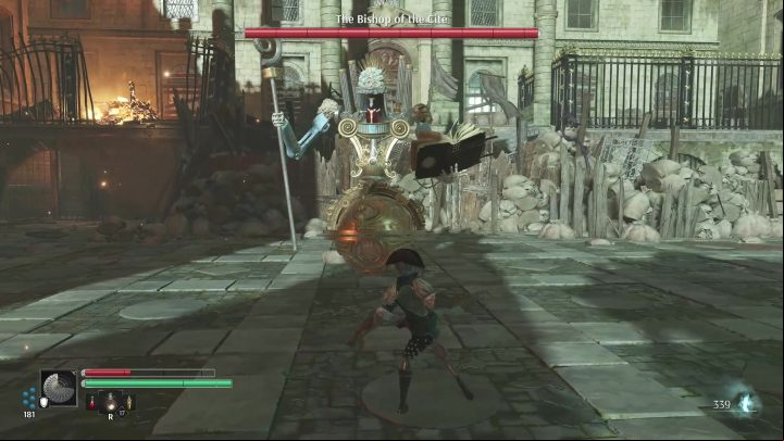 In Phase I, the Bishop focuses mainly on attacking with his staff - Steelrising: The Bishop of the Cite Titan - boss, how to beat? - La Cite - Steelrising Guide, Walkthrough