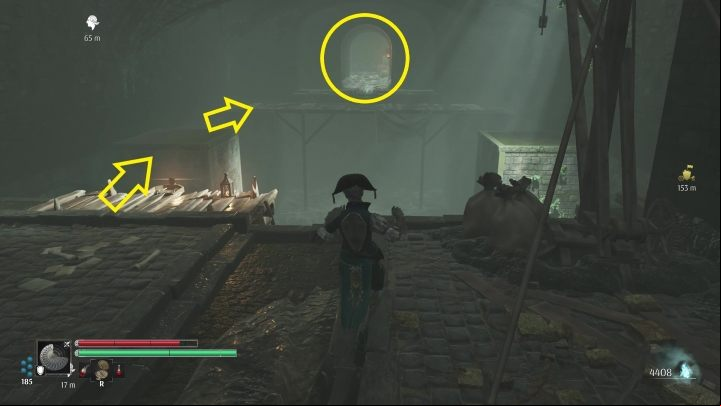 You can return to the city quicker by turning back to the main corridor and returning to the ledge you've climbed up earlier - Steelrising: Glory and dishonour - walkthrough - Side missions - Steelrising Guide, Walkthrough