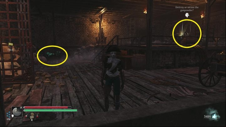 In the center of the room there's an elevated platform and the mechanism you'll use to decide what to do with the gunpowder - Steelrising: Gunpowder trail - walkthrough - Side missions - Steelrising Guide, Walkthrough