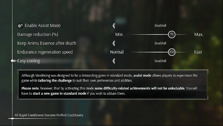 You can check the following aspects of gameplay - Steelrising: Assist Mode - how to turn it on, what are the options? - FAQ - Steelrising Guide, Walkthrough