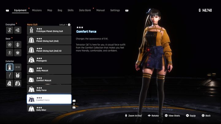 After starting NG+, you can acquire suits with changed color schemes and an extended or slightly changed name - Stellar Blade: All EVE costumes map - Secrets and Collectibles - Stellar Blade Guide