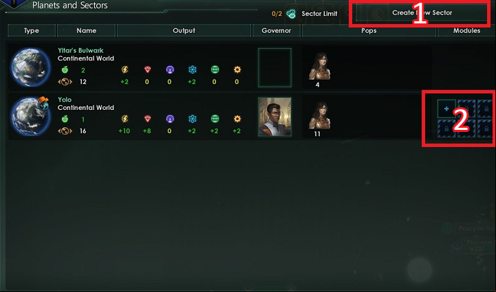 An accurate of every available, colonized planet in your empire - Interface in Stellaris - Basics - Stellaris Guide