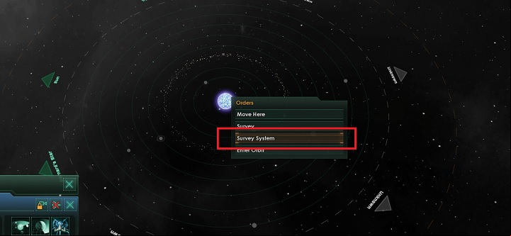 Select the science ship and order it to survey the neighboring system - Seizing of systems and colonization of planets in Stellaris - A good start in Stellaris - Stellaris Guide