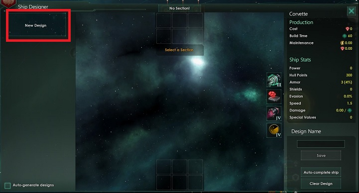 After opening the tab you will see the above window - Ship designer in Stellaris - Fleet - Stellaris Guide
