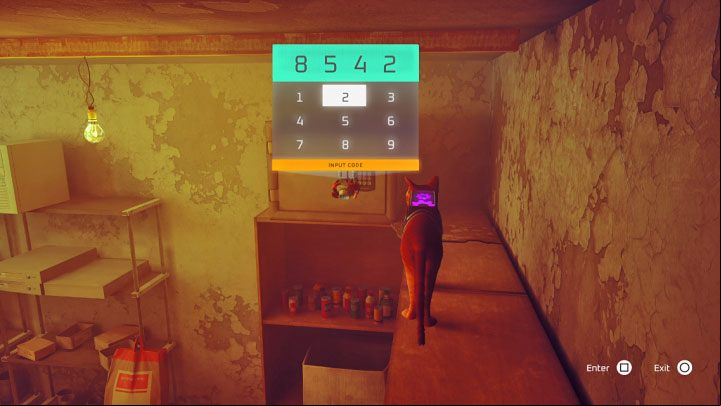The only problem is that the code is reversed - the correct one is 8542 - Stray: The safe puzzle in the store - Midtown - Puzzles - Stray Guide, Walkthrough