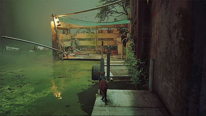 Turn right and you'll have no problem spotting the collectible you're looking for - Stray: Dead End - All Memories - Memories B-12 - Stray Guide, Walkthrough