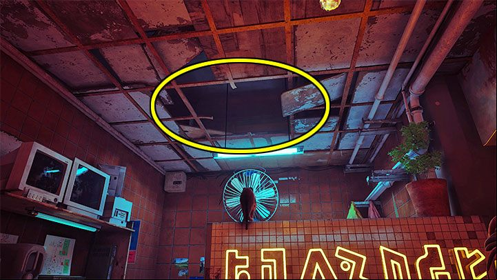 Once inside, continue jumping on objects until you've reached the hole in the ceiling - Stray: Midtown - All Memories - Memories B-12 - Stray Guide, Walkthrough