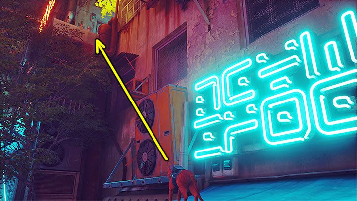 Start climbing the ledges and objects on the opposite side of the nightclub - Stray: Midtown - All Memories - Memories B-12 - Stray Guide, Walkthrough