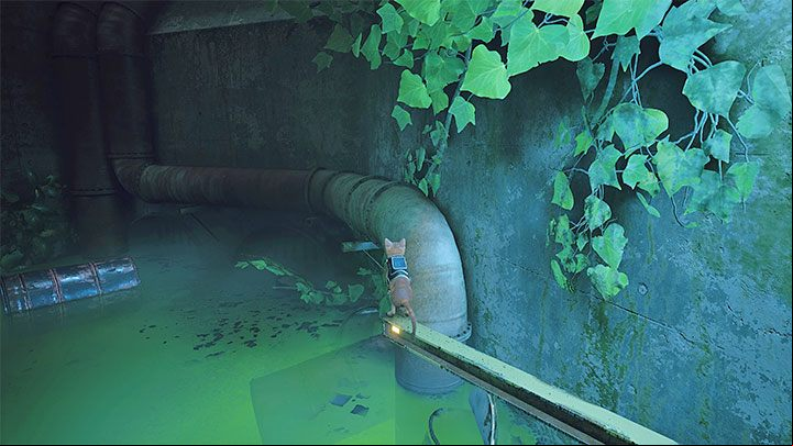The chase will end once you've climbed on tall ledges inaccessible to the monsters - Stray: Dead End, Chapter 7 - walkthrough - Walkthrough - Stray Guide, Walkthrough