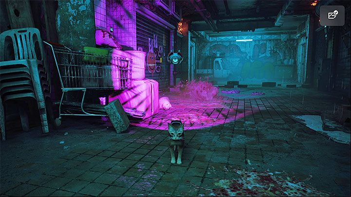 In the new location, pull the lever and be ready to fight the zurks - the Defluxor can kill them - Stray: Dead End, Chapter 7 - walkthrough - Walkthrough - Stray Guide, Walkthrough
