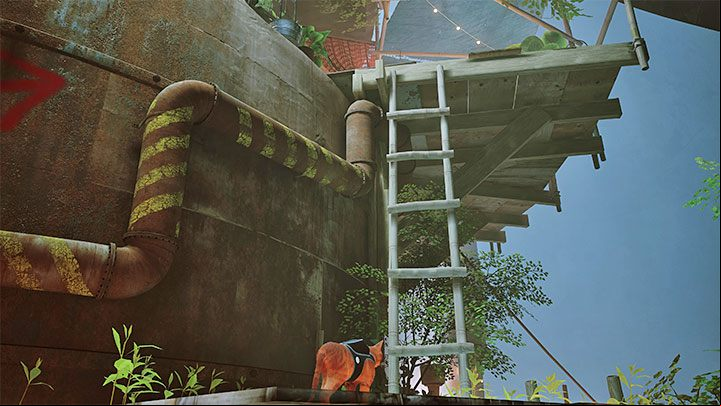 You must continue climbing in the machines' village - Stray: Antvillage, Chapter 9 - walkthrough - Walkthrough - Stray Guide, Walkthrough