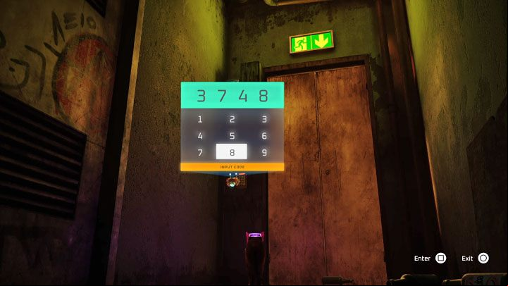 Enter the code - 3748 - Stray: The puzzle with the code to the closed door - The Flat - Puzzles - Stray Guide, Walkthrough
