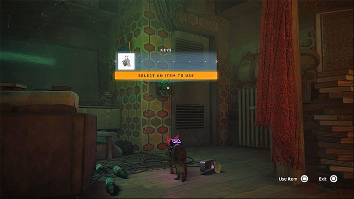 Reach the lock at the exit from the apartment - Stray: The Flat, Chapter 3 - walkthrough - Walkthrough - Stray Guide, Walkthrough