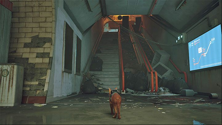 Before you explore Midtown, you have to go through the metro station, where you will get to from the side of Antvillage from Chapter 9 - Stray: Midtown, Chapter 10 - walkthrough - Walkthrough - Stray Guide, Walkthrough