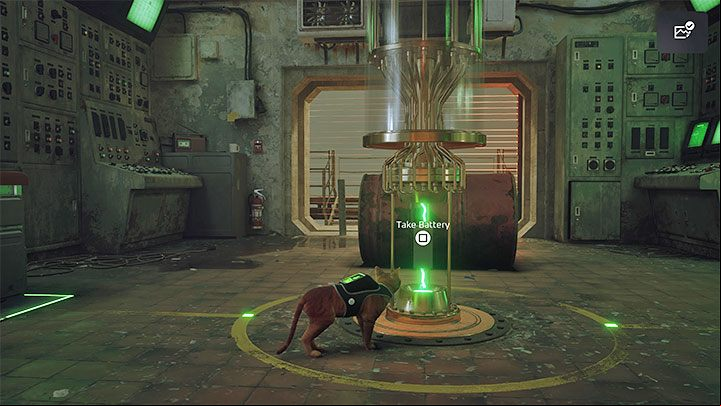 This way, you'll be able to approach the central structure and collect the Battery - Stray: Midtown, Chapter 10 - walkthrough - Walkthrough - Stray Guide, Walkthrough