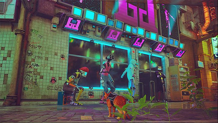 The main entrance to the nightclub is shown in the picture above - the bouncer will not let anyone in - Stray: Midtown, Chapter 10 - walkthrough - Walkthrough - Stray Guide, Walkthrough