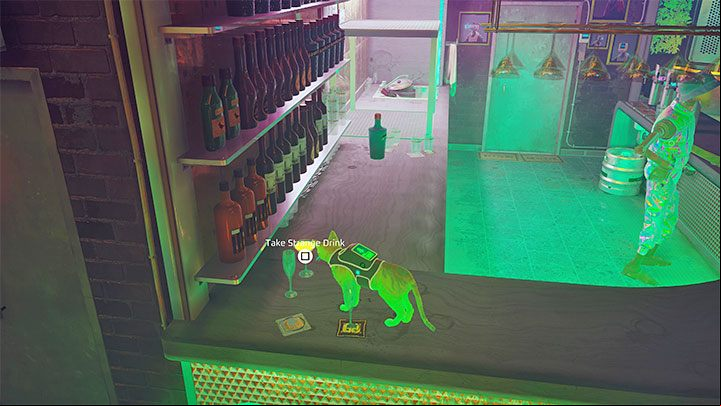 In the club, you have to find a way to get to the VIP section on the second floor - Stray: Midtown, Chapter 10 - walkthrough - Walkthrough - Stray Guide, Walkthrough
