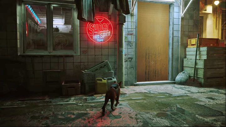 There is a closed Super Spirit Laundry near the central part of the slums, and you need to get inside - Stray: Poncho for Elliot in The Slums - how to get it? - FAQ - Stray Guide, Walkthrough