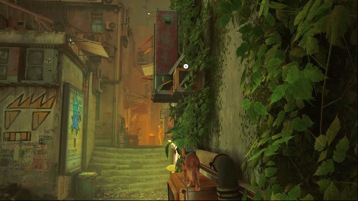 Your task is to provoke the laundry owner to leave the building - Stray: Poncho for Elliot in The Slums - how to get it? - FAQ - Stray Guide, Walkthrough