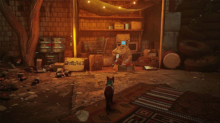 Start in front of the garage with the Guardian, then go right - Stray: The Slums Map - is it available in the game? - FAQ - Stray Guide, Walkthrough