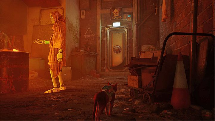 Pictured in the screenshot is the age to the Dead End, namely a large hatch, but it will only become accessible at the end of chapter 6, when you arrive there with Momo - Stray: The Slums Map - is it available in the game? - FAQ - Stray Guide, Walkthrough