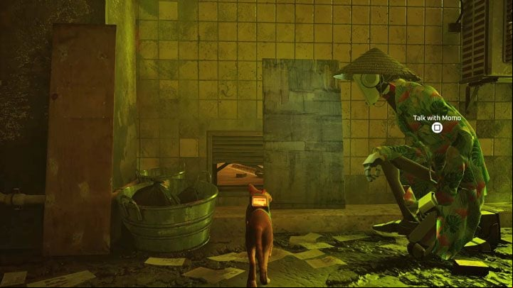 You need to visit Seamus in chapter 6, during your second visit to the slums - Stray: Seamus flat - where is it in the Slums? - FAQ - Stray Guide, Walkthrough