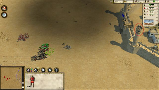 Send out your Catapults to destroy the enemy tower. - First Blood - Learning Campaign - Lionheart - Stronghold: Crusader II - Game Guide and Walkthrough