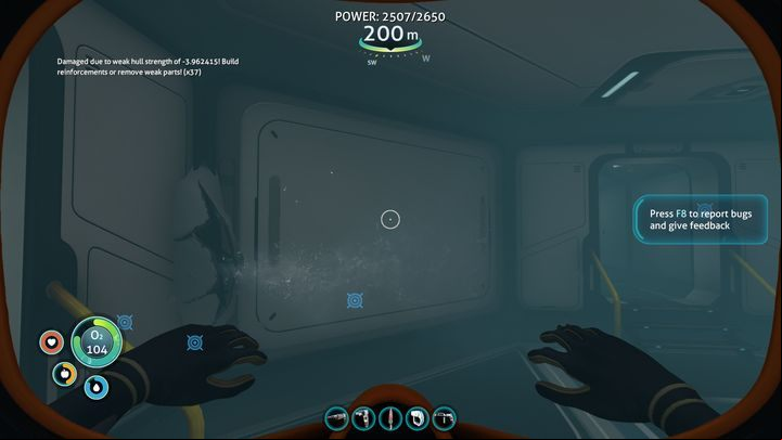 Once the hull integrity of your base drops below 0, hull breaches will develop. - Subnautica: Base - how to repair? - FAQ - Subnautica Game Guide