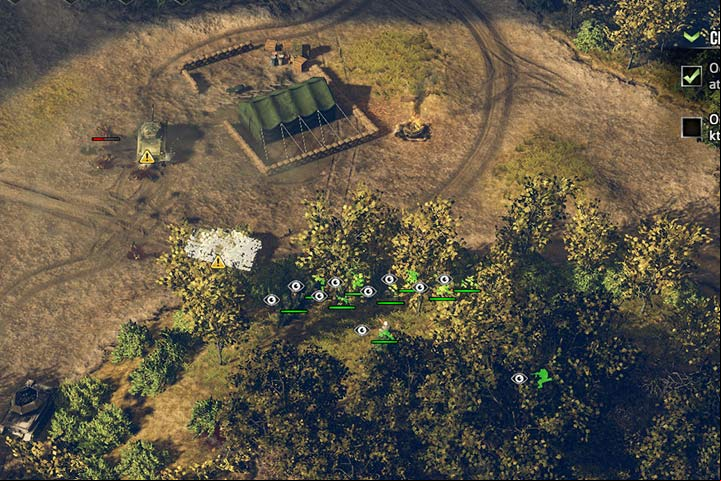 Infantry hides in the thick forest in order to prepare big surprise for enemy. - Attacking and the offensive | Battle tactics - Battle tactics - Sudden Strike 4 Game Guide