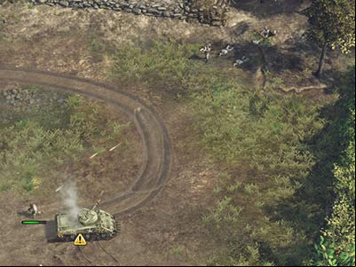 Your lone-wolf tank is under fire and the infantry is too far away. Unload one of your crew to see whos firing at you. If he get injured switch him inside the tank. - Abandoning vehicles | Battle tactics - Battle tactics - Sudden Strike 4 Game Guide